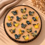 Oyster Turquoise Black Yellow Butterfly 14x10mm