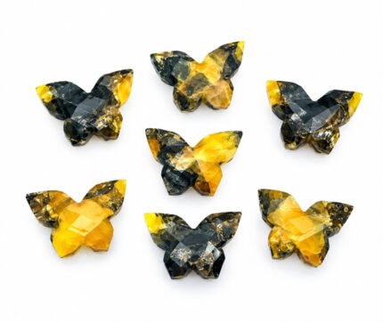 Oyster Turquoise Black Yellow Butterfly 14x10mm