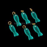 Paraiba Blue Tourmaline Fish Inlay Pendant 25x8mm