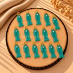 Paraiba Blue Tourmaline Fish Inlay Pendant 25x8mm