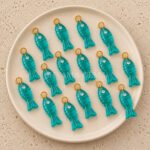 Paraiba Blue Tourmaline Fish Inlay Pendant 25x8mm