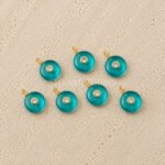 Paraiba Tourmaline Quartz Round Inlay Pendant 15mm