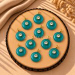 Paraiba Tourmaline Quartz Round Inlay Pendant 15mm