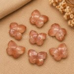 Peach Moonstone Hand Carved Butterfly Gemstone 13mm
