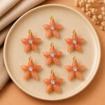 Peach Moonstone Starfish Carved 15mm Pendant