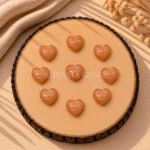Peach Moonstone Carved Evil Eye Heart Loose Gemstone 12mm