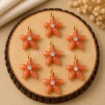 Peach Moonstone Starfish Carved 15mm Pendant