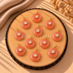 Peach Moonstone Round Inlay Pendant 15mm