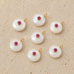 Pearl Round Inlay Pendant 15mm
