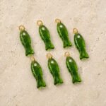 Peridot Fish Inlay Pendant 25x8mm