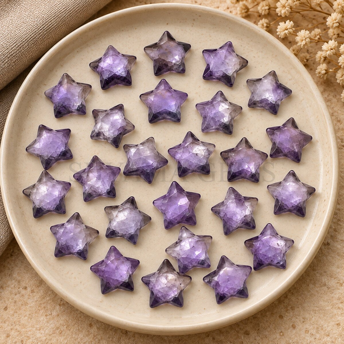 Pink Amethyst Star Faceted Loose Gemstone 10mm Pink Amethyst Star Faceted Loose Gemstone 10mm