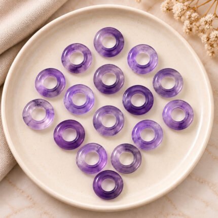 Pink Amethyst Donut Gemstone 15mm