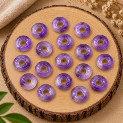 Pink Amethyst Donut Gemstone 15mm