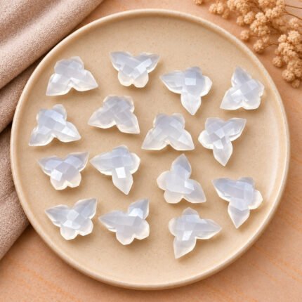 Pink Chalcedony Faceted Butterfly 14x10mm