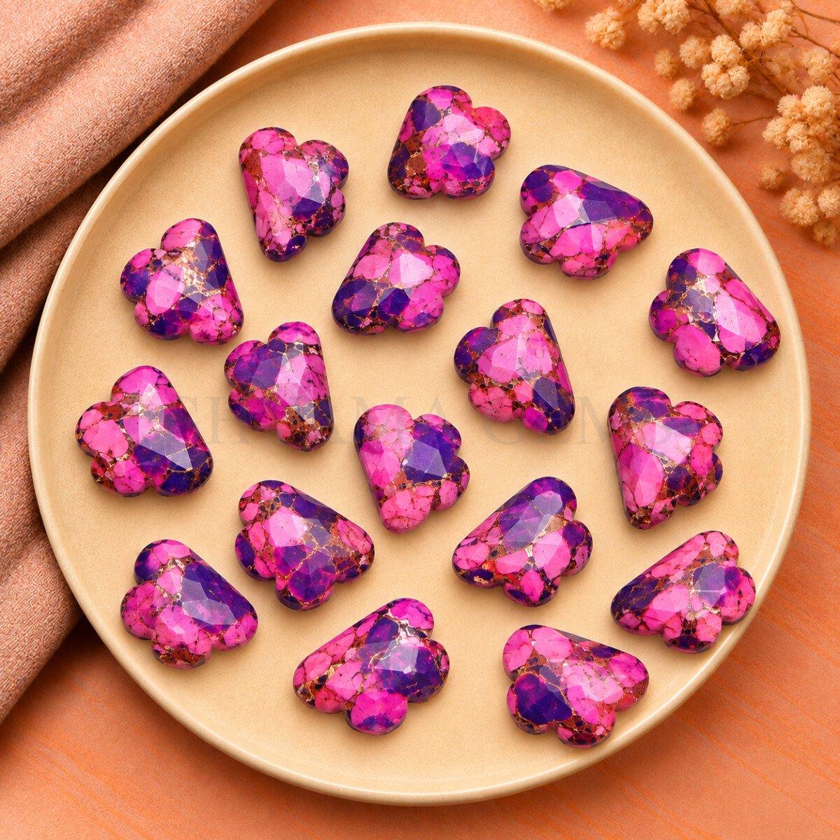 Pink Copper Turquoise Cloud Shape Carved Loose Gemstone 12mm Cotton Candy Turquoise Cloud Shape Carved Loose Gemstone 12mm