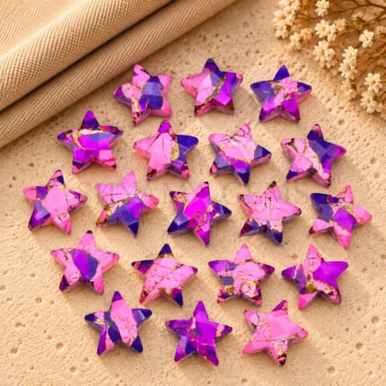 Pink and Purple Copper Mohave Turquoise Star Faceted Loose Gemstone 10mm