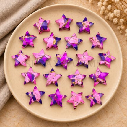 Pink and Purple Copper Mohave Turquoise Star Faceted Loose Gemstone 10mm