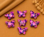 Pink Purple Mohave Copper Turquoise Butterfly 14x10mm