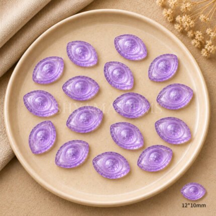 Pink Amethyst Evil Eye Carving 12x10mm
