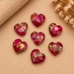Pink Copper Turquoise Heart Faceted 10mm Loose Gemstone