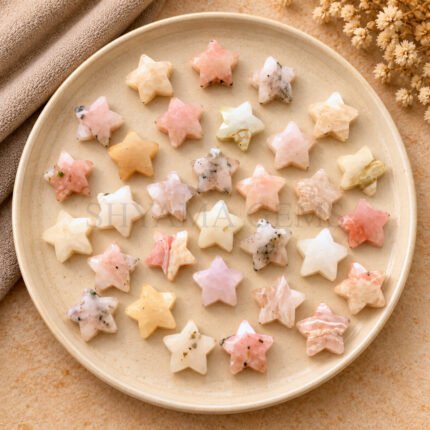 Pink Opal Star Faceted Loose Gemstone 10mm
