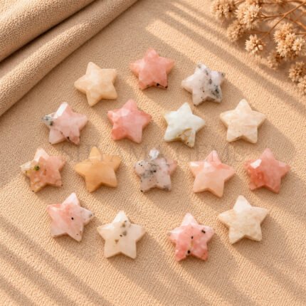 Pink Opal Star Faceted Loose Gemstone 10mm