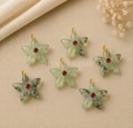 Prehnite Starfish Carved 15mm Pendant