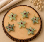 Prehnite Starfish Carved 15mm Pendant