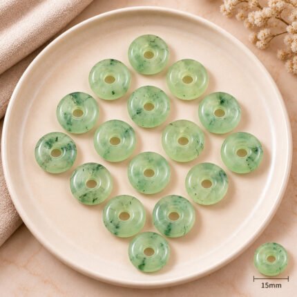 Prehnite Donut Gemstone 15mm