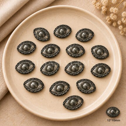 Pyrite Evil Eye Carving 12x10mm