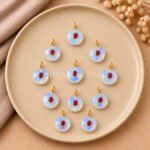 Rainbow Moonstone Round Inlay Pendant 15mm