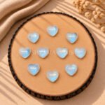 Rainbow Moonstone Carved Evil Eye Heart Loose Gemstone 12mm
