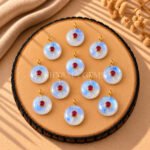 Rainbow Moonstone Round Inlay Pendant 15mm