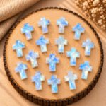 Rainbow Moonstone Faceted Cross Shape Loose Gemstone 15x10mm
