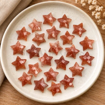 Red Sunstone Star Faceted Loose Gemstone 10mm