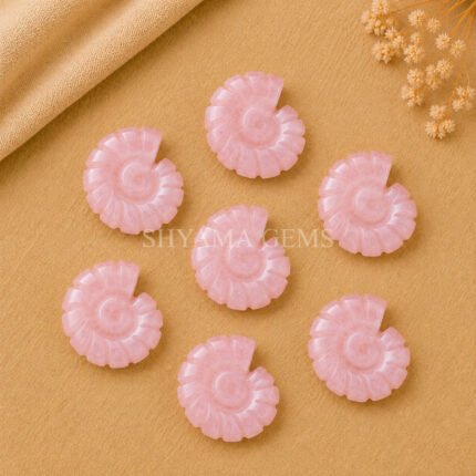 Rose Quartz Shell Snail Nautilus Carved 20mm Gemstone