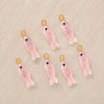 Rose Quartz Fish Inlay Pendant 25x8mm