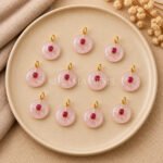 Rose Quartz Round Inlay Pendant 15mm