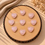 Rose Quartz Carved Evil Eye Heart Loose Gemstone 12mm