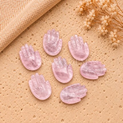 Rose Quartz Carved Hamsa Hand 25mm