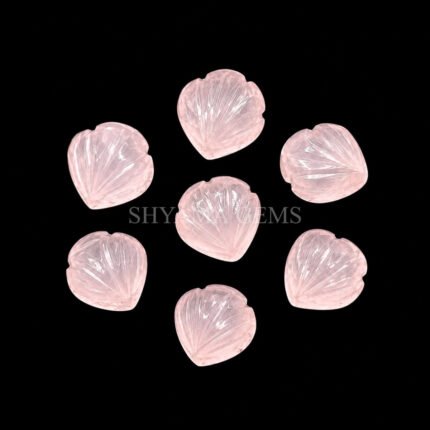 Rose Quartz Carved Shell Gemstone 12mm