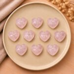Rose Quartz Carved Evil Eye Heart Loose Gemstone 12mm