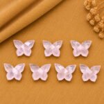 Rose Quartz Faceted Butterfly 14x10mm