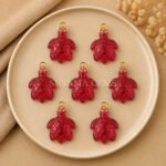 Rubellite Tourmaline Quartz Turtle Carved 18mm Gemstone Pendant