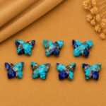 Sky Blue Dark Blue Turquoise Butterfly 14x10mm