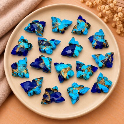 Sky Blue Dark Blue Turquoise Butterfly 13mm
