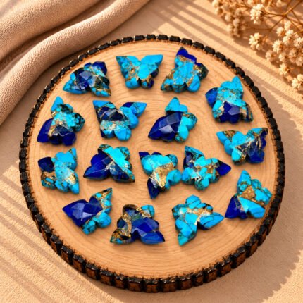 Sky Blue Dark Blue Turquoise Butterfly 13mm