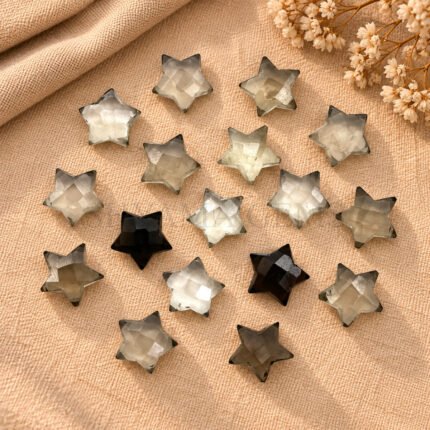 Smoky Quartz Star Faceted Loose Gemstone 10mm