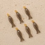 Smoky Quartz Fish Inlay Pendant 25x8mm