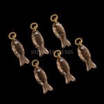 Smoky Quartz Fish Inlay Pendant 25x8mm